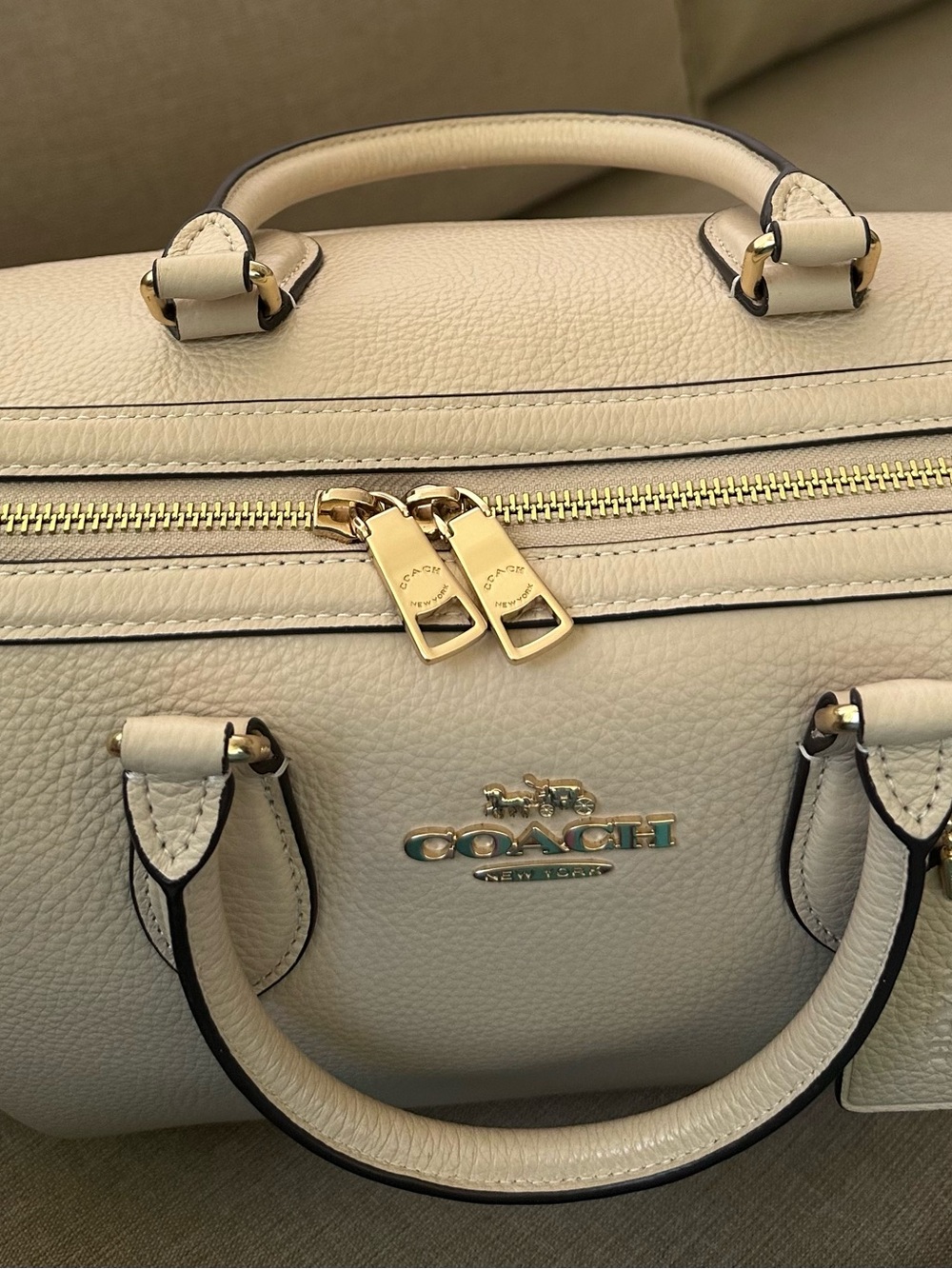 Rowan Large Satchel Bag in Ivory - Picture 7 of 9